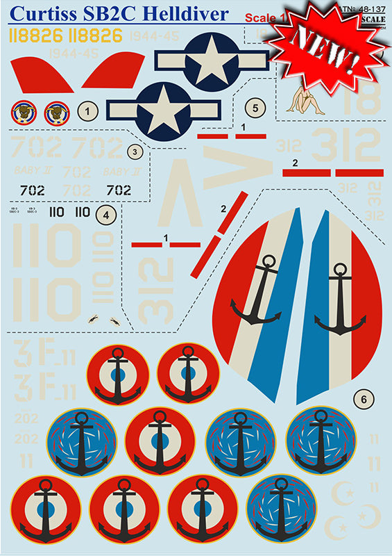 Print Scale PSL48137 1:48 Curtiss SB2C-3/SBC-5 Helldiver The complete set