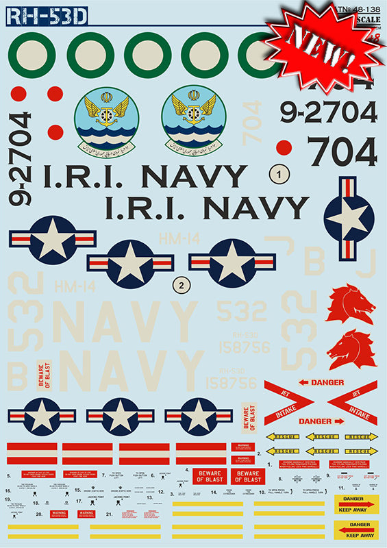 Print Scale PSL48138 1:48 Sikorsky RH-53D x 1 USN and 1 x Iranian Navy