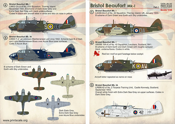 Print Scale PSL48140 1:48 Bristol Beaufort Part 1 1