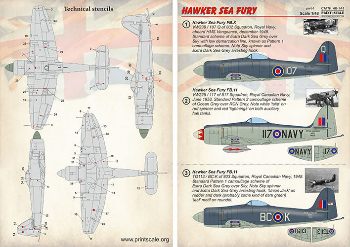 Print Scale PSL48141 1:48 Hawker Sea Fury Part 1 1