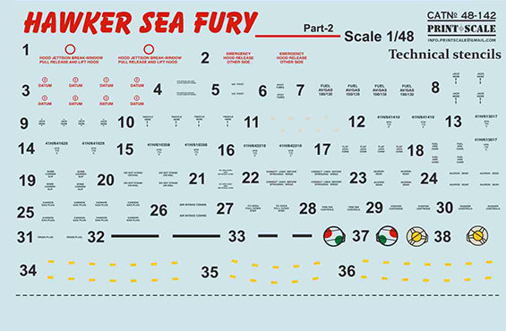 Print Scale PSL48142 1:48 Hawker Sea Fury Part 2 1
