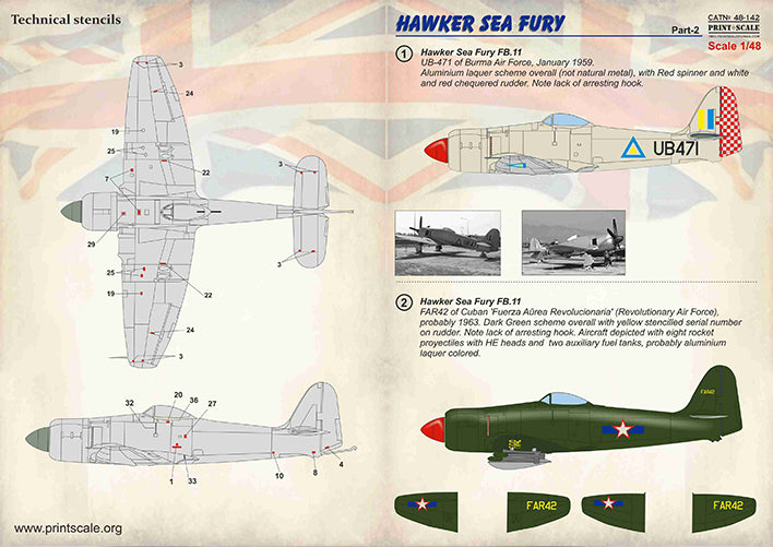 Print Scale PSL48142 1:48 Hawker Sea Fury Part 2 1