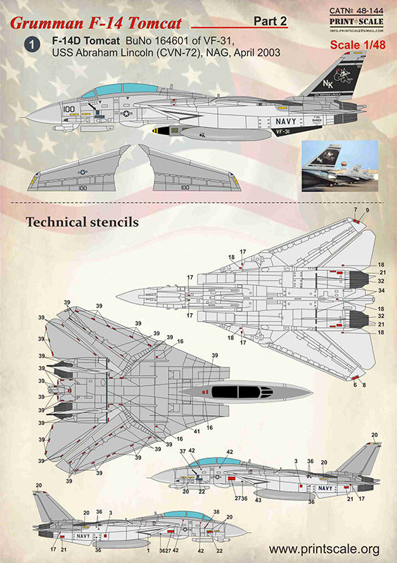 Print Scale PSL48144 1:48 Grumman F-14 Tomcat Part-2 1