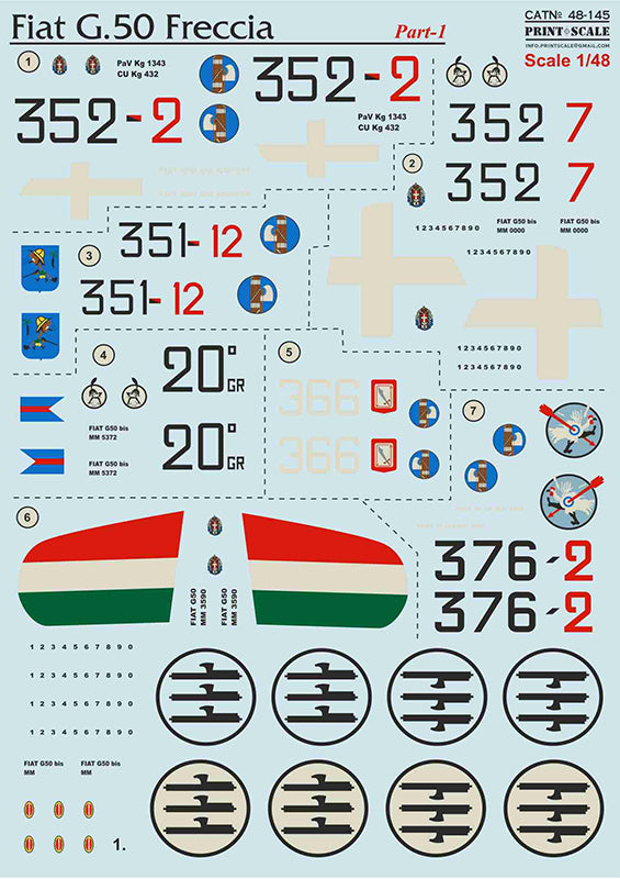 Print Scale PSL48145 1:48 Fiat G.50 Freccia Part-1 1