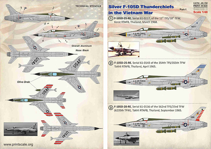 Print Scale PSL48150 1:48 Silver F-105D Thunderchief Vietnam Part 1