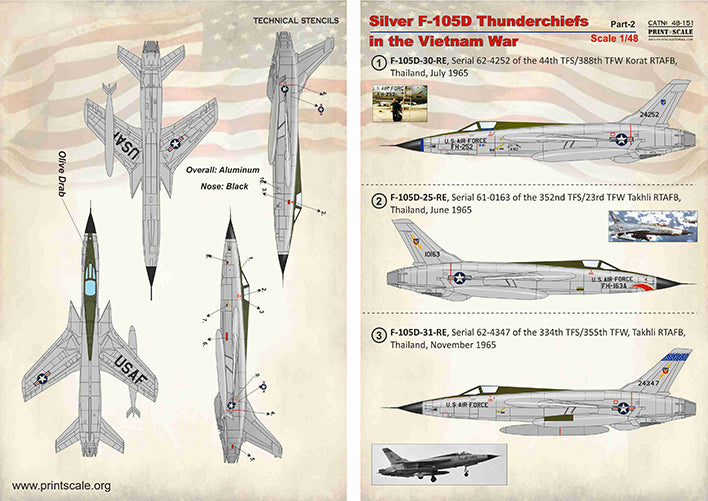 Print Scale PSL48151 1:48 Silver F-105D Thunderchief Vietnam Part 2