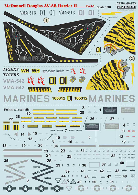 Print Scale PSL48153 1:48 McDonnell-Douglas AV-8B Harrier II Part 1 1
