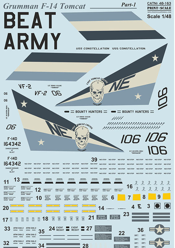 Print Scale PSL48163 1:48 Grumman F-14D Tomcat Part 1 1