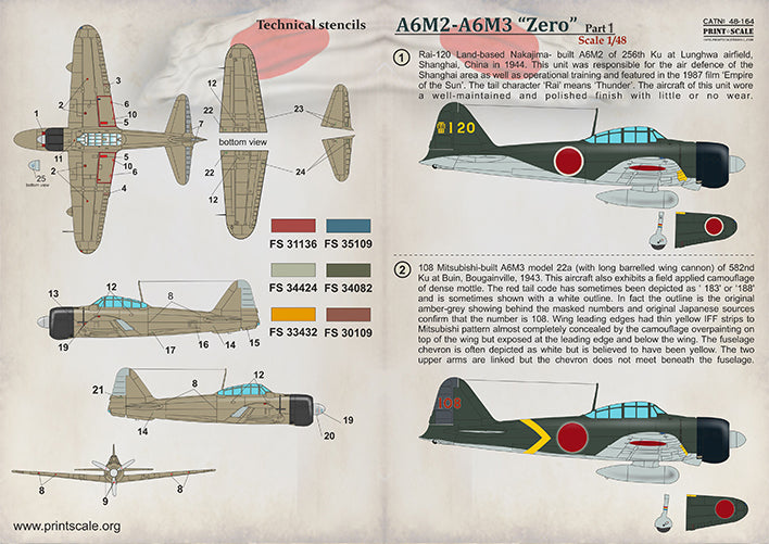 Print Scale PSL48164 1:48 Mitsubishi Zero A6M2
