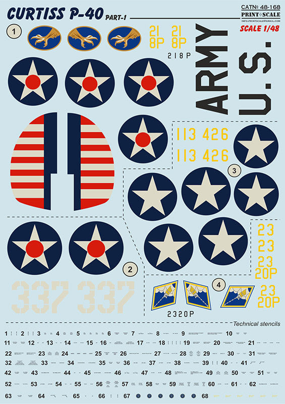 Print Scale PSL48168 1:48 Curtiss P-40C CU