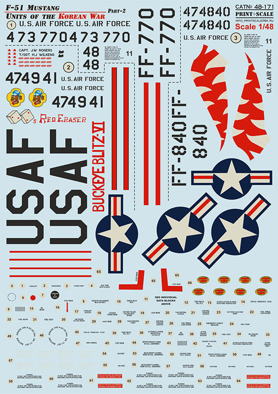 Print Scale PSL48171 1:48 North-American F-51 Mustang