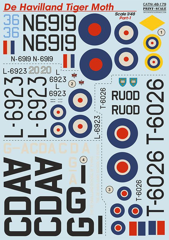 Print Scale PSL48179 1:48 de Havilland Tiger Moth Part 1 1