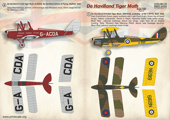 Print Scale PSL48179 1:48 de Havilland Tiger Moth Part 1 1