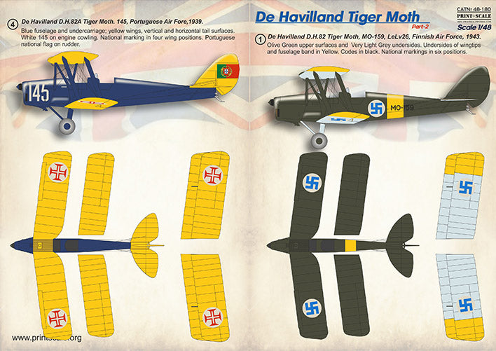 Print Scale PSL48180 1:48 de Havilland Tiger Moth Part 2 1