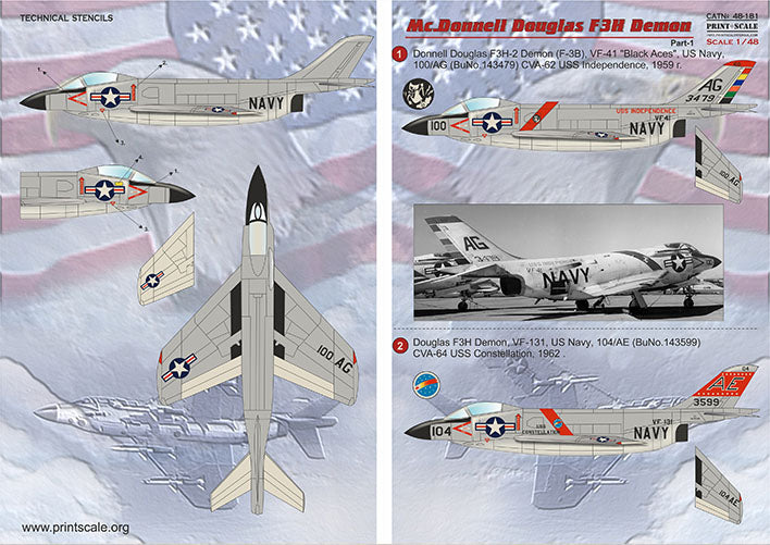 Print Scale PSL48181 1:48 McDonnell F3H Demon Part-1 1