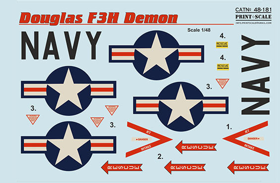 Print Scale PSL48181 1:48 McDonnell F3H Demon Part-1 1
