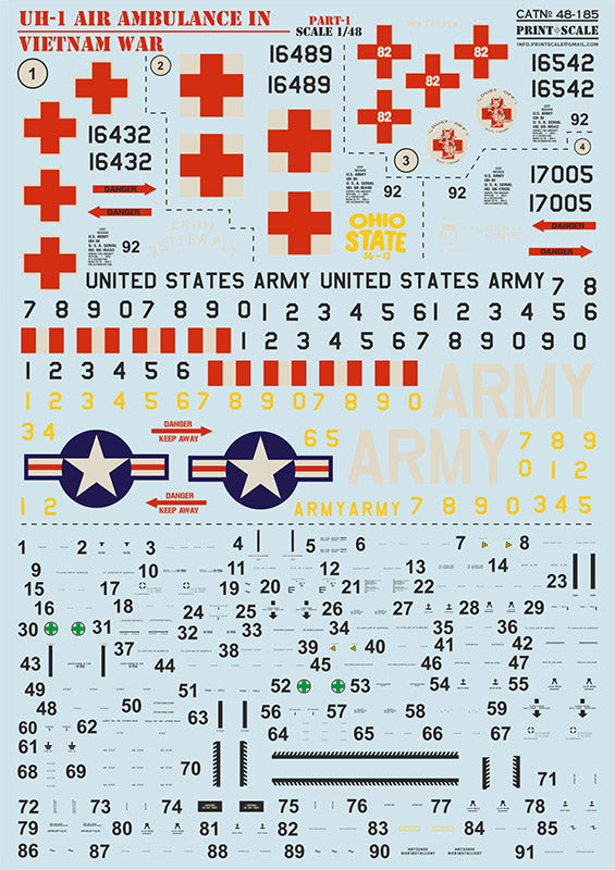 Print Scale PSL48185 1:48 Bell UH-1 Air Ambulance Vietnam War Part 1