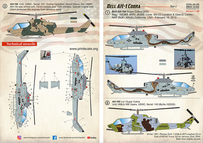 Print Scale PSL48186 1:48 Bell AH-1 Cobra Part 1 1