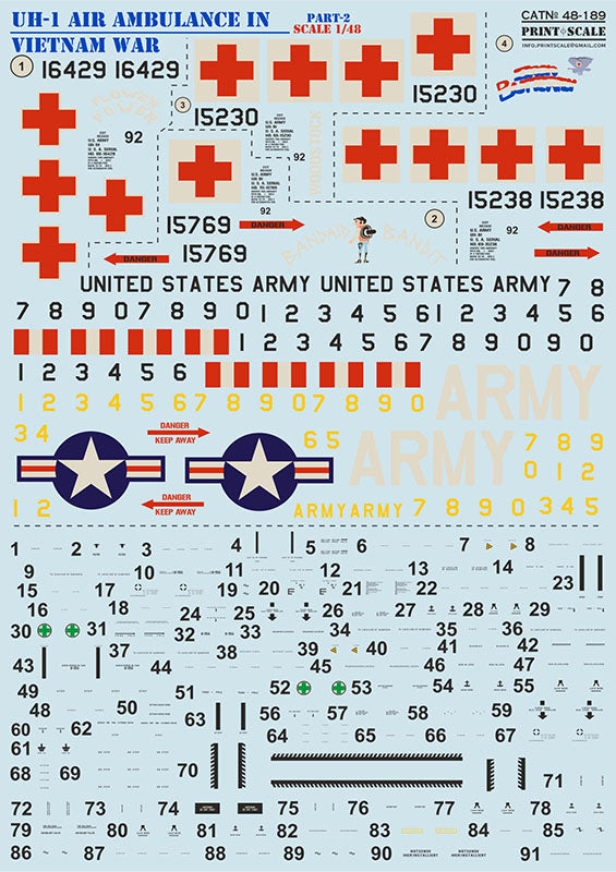 Print Scale PSL48189 1:48 Bell UH-1 Air Ambulance in Vietnam War Part 2 1