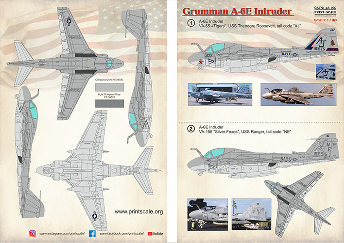 Print Scale PSL48190 1:48 Grumman A-6E Intruder 1