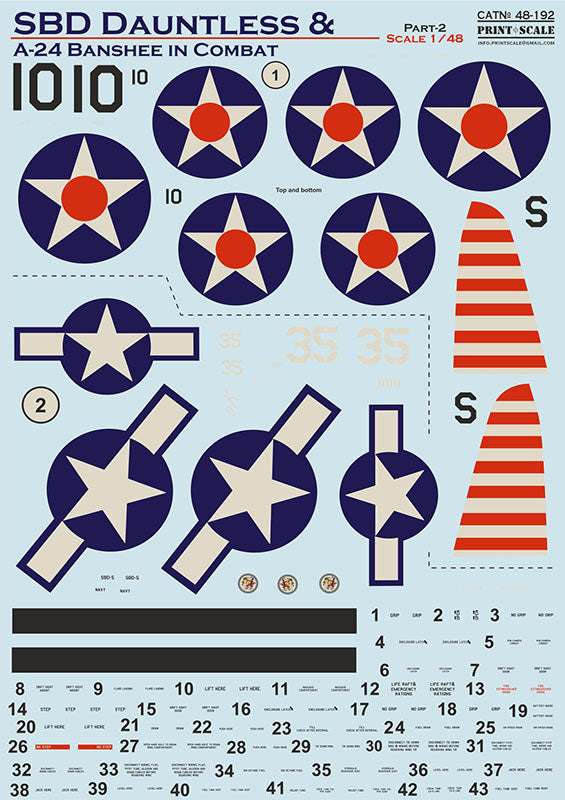 Print Scale PSL48192 1:48 Douglas SBD Dauntless and A-24 Banshee in combat 1