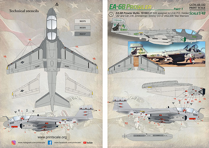 Print Scale PSL48193 1:48 Grumman EA-6B Prowler Part 1 1