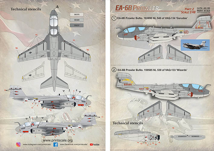 Print Scale PSL48196 1:48 Grumman EA-6 Prowler Part 2 1
