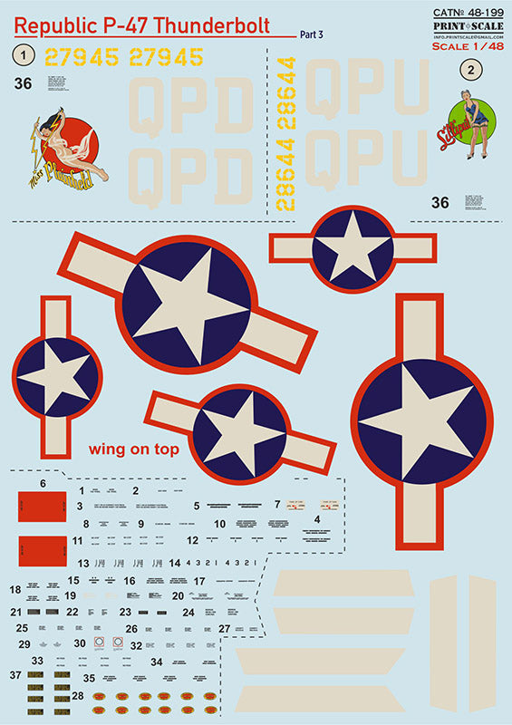 Print Scale PSL48199 1:48 Republic P-47D Thunderbolt Part 3 1