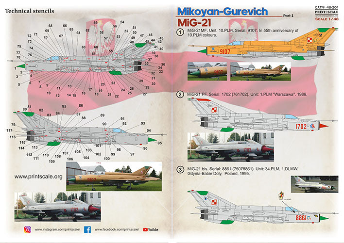 Print Scale PSL48201 1:48 Mikoyan MiG-21 Polish Air Force Part 1 1