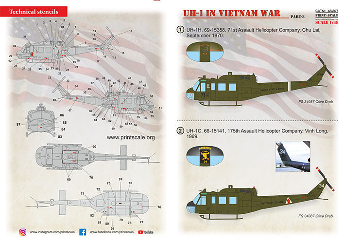 Print Scale PSL48207 1:48 Bell UH-1 in Vietnam War Part-3 1