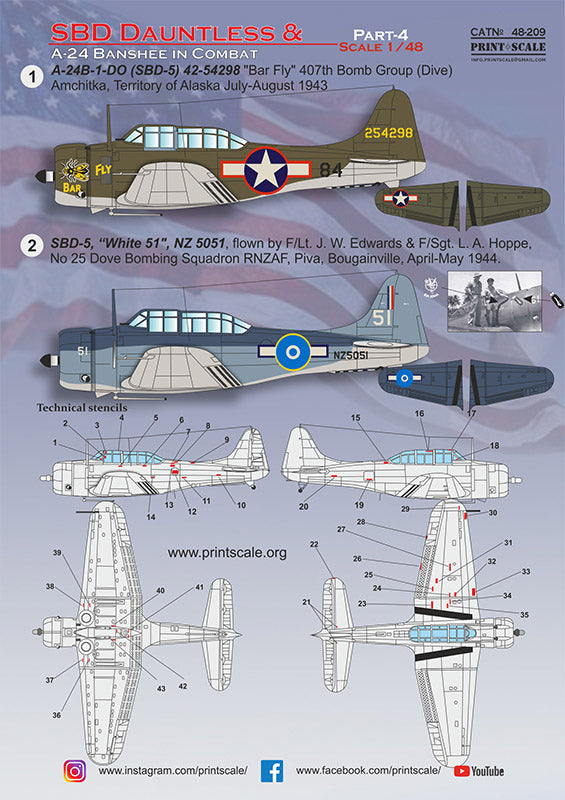 Print Scale PSL48209 1:48 Douglas SBD Dauntless & Banshee in Combat