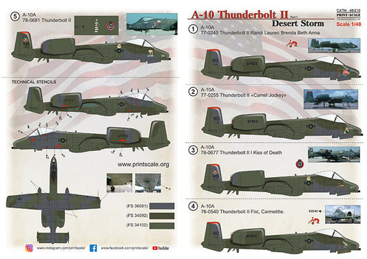 Print Scale PSL48210 1:48 Fairchild A-10 Thunderbolt II Desert Storm