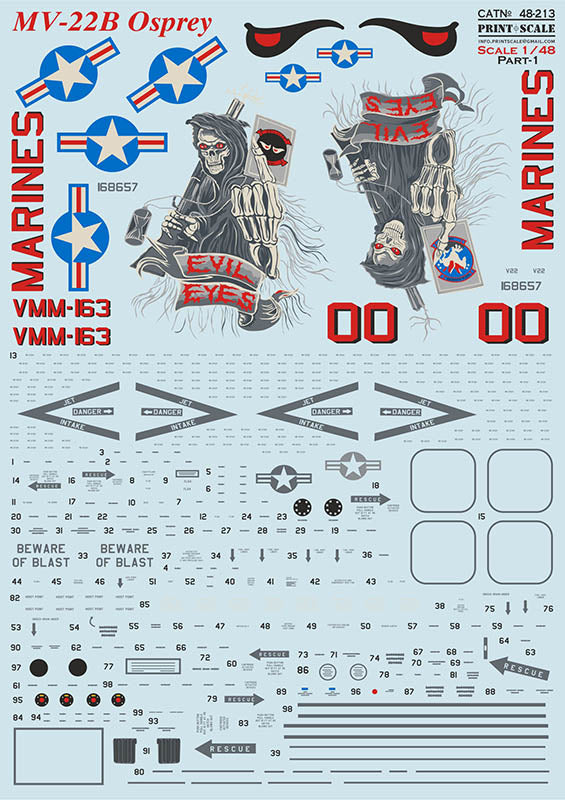 Print Scale PSL48213 1:48 Bell/Boeing MV-22B Osprey Part 1 1