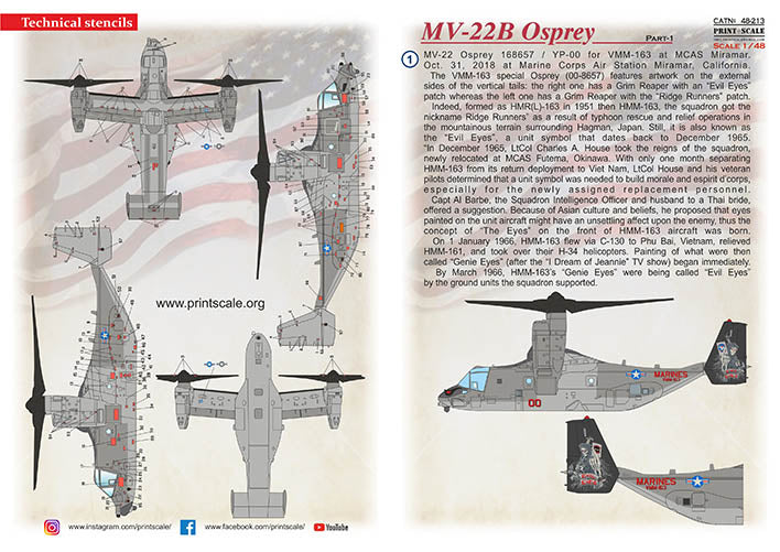 Print Scale PSL48213 1:48 Bell/Boeing MV-22B Osprey Part 1 1
