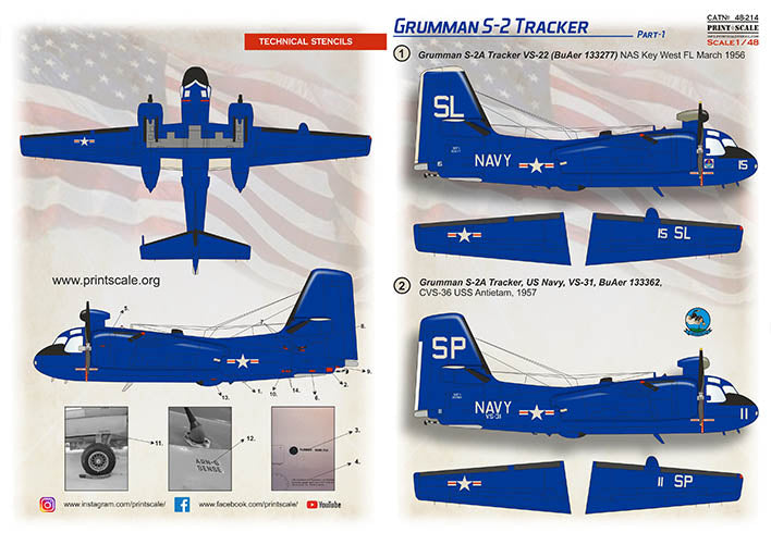 Print Scale PSL48214 1:48 Grumman S-2 Tracker