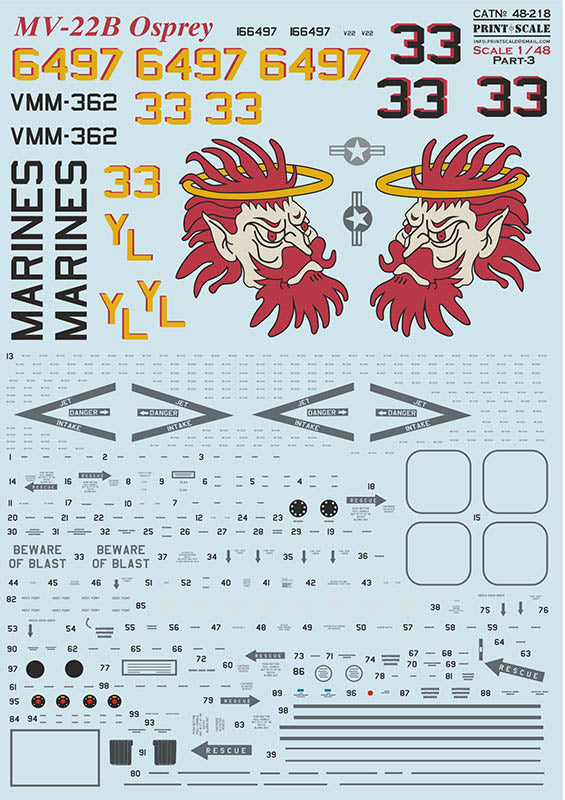 Print Scale PSL48218 1:48 Bell/Boeing MV-22B Osprey
