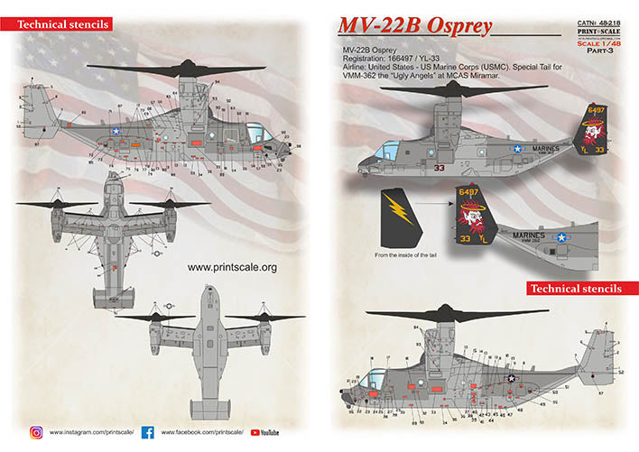 Print Scale PSL48218 1:48 Bell/Boeing MV-22B Osprey