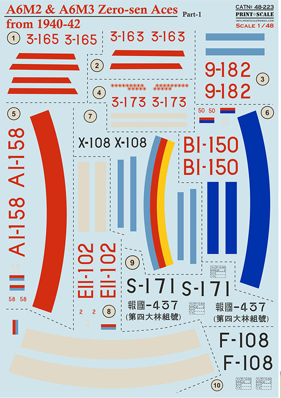 Print Scale PSL48223 1:48 Mitsubishi A6M Zero-Sen Aces Part 1 1