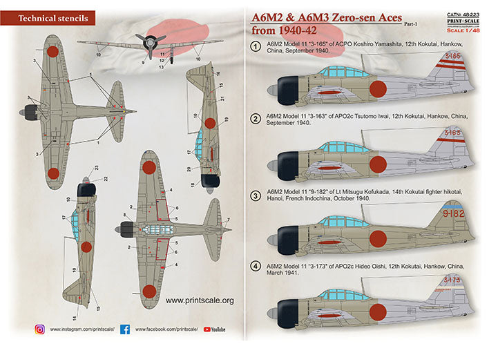 Print Scale PSL48223 1:48 Mitsubishi A6M Zero-Sen Aces Part 1 1