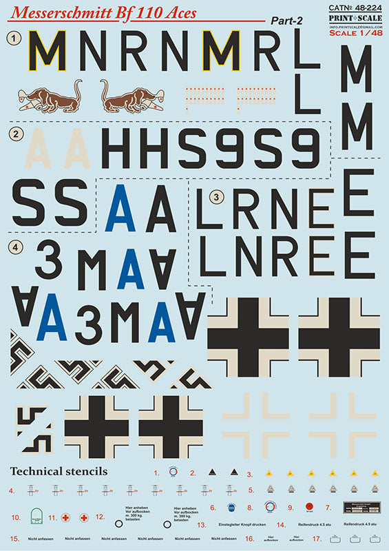 Print Scale PSL48224 1:48 Messerschmitt Bf-110 Zerstorer Part 2 1