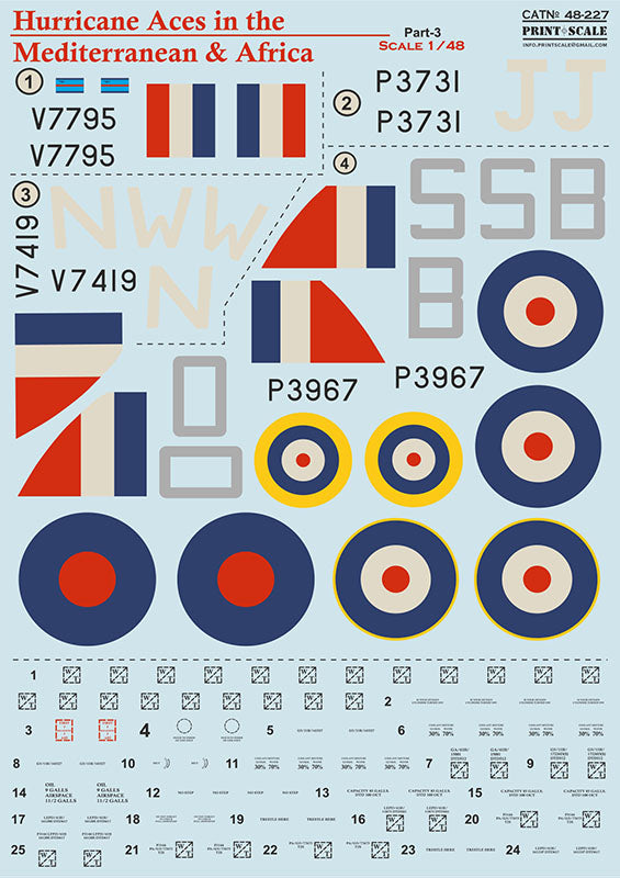 Print Scale PSL48227 1:48 Hawker Hurricane Aces of the MTO and Africa Part 3 1