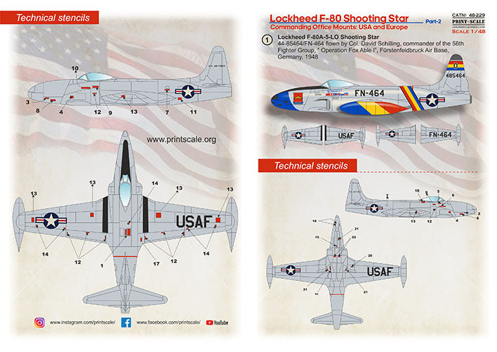 Print Scale PSL48229 1:48 Lockheed F-80 Shooting Star