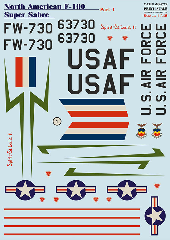 Print Scale PSL48237 1:48 North-American F-100F Super Sabre