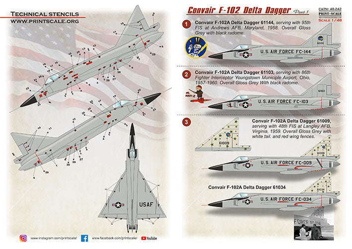 Print Scale PSL48242 1:48 Convair F-102A Delta Dagger Part 1 1