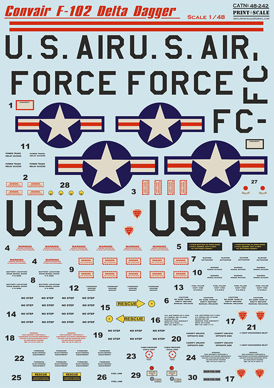 Print Scale PSL48242 1:48 Convair F-102A Delta Dagger Part 1 1