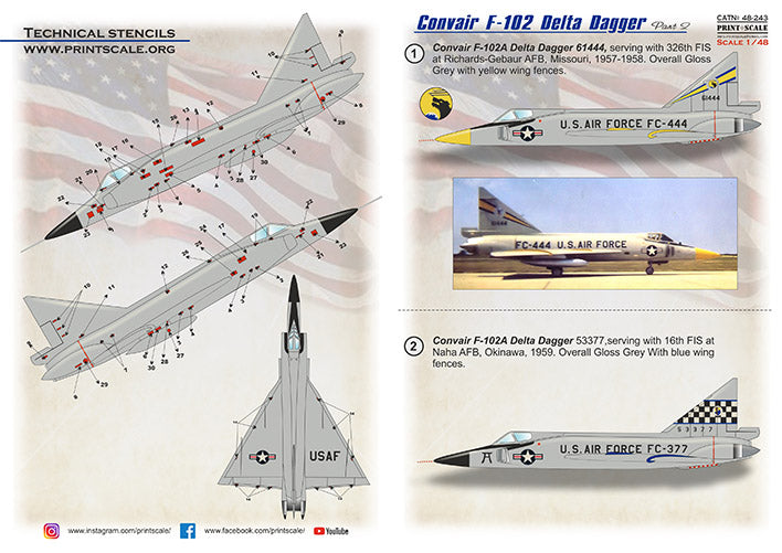 Print Scale PSL48243 1:48 Convair F-102A Delta Dagger Part 2 1