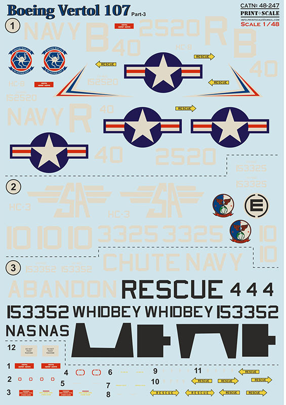 Print Scale PSL48247 1:48 Boeing-Vertol 107 Part 3 1