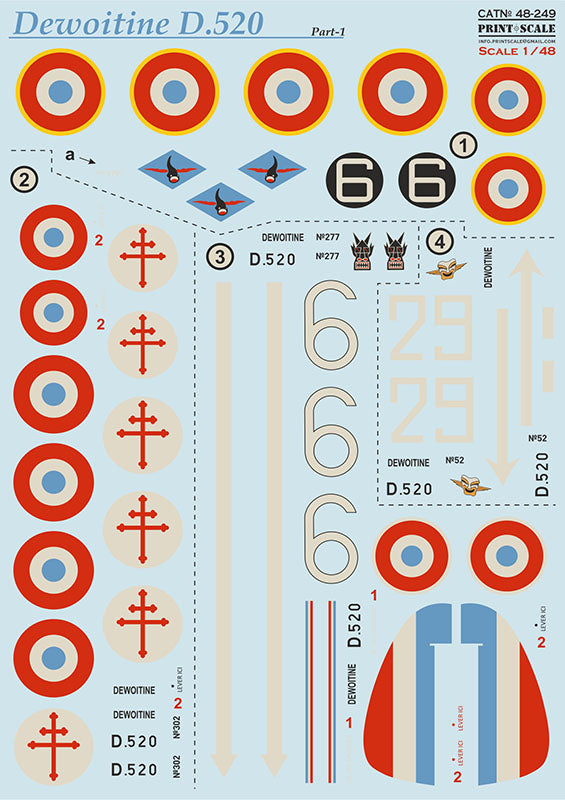 Print Scale PSL48249 1:48 Dewoitine D.520 Part 1 1