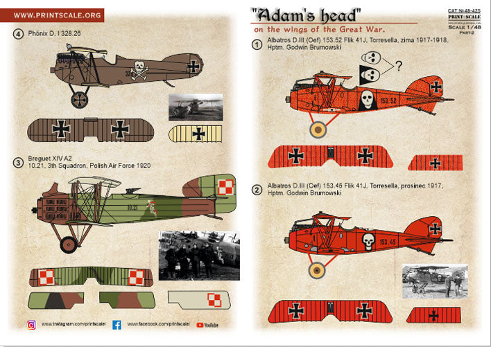 Print Scale PSL48251 "Adam's head" on the wings of the Great War 1:48 Part 2 1