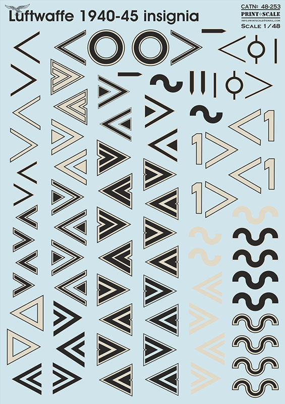 Print Scale PSL48253 1:48 Luftwaffe 1940-45 insignia